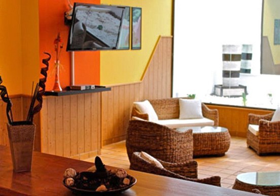 Hotel La Casita living area for surf camp