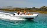 Catamaran sailing around Lobos Island