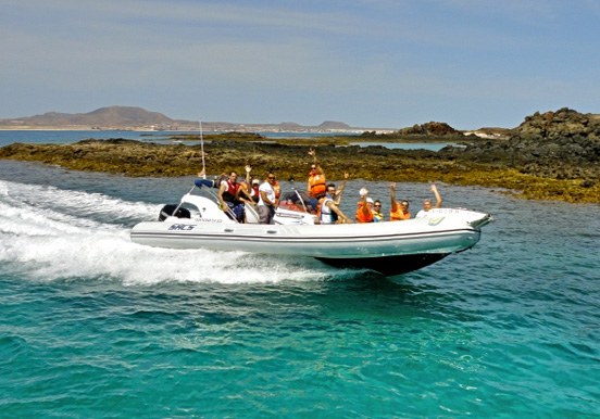 Catamaran sailing around Lobos Island