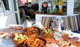 Catamaran sailing lunch for passengers