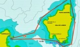 Catamaran private sailing route map