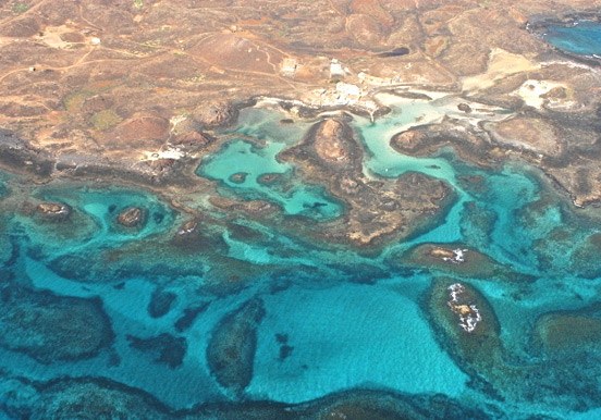 Lobos Island turquoise sea water