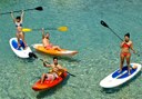Catamaran sailing paddle surfing
