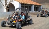 Jandia quad and buggy tour participants with dust goggles