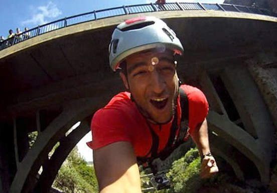 bridge bungee jumping selfie in Gran Canaria