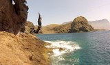 jumping off cliff for Gran Canaria coasteering