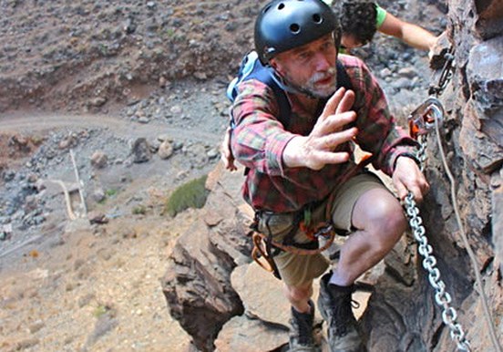 Ferrata climbing chains in Gran Canaria