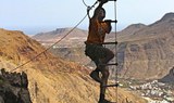Ferrata climbing ladder in Gran Canaria