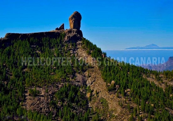 Explore Roque Nublo in Gran Canaria on a helicopter