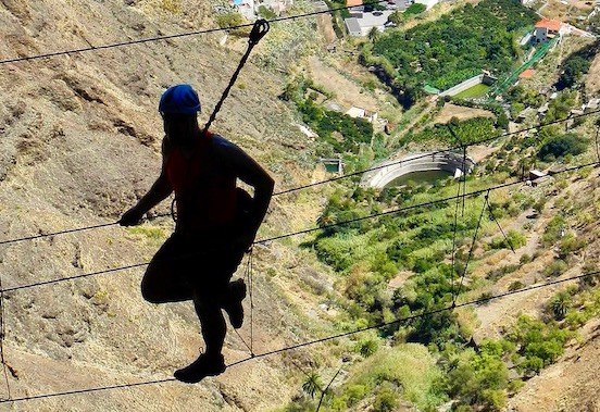 Walk on steel wire Via ferrata Gran Canaria.jpg