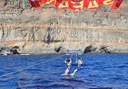 parasailing over water