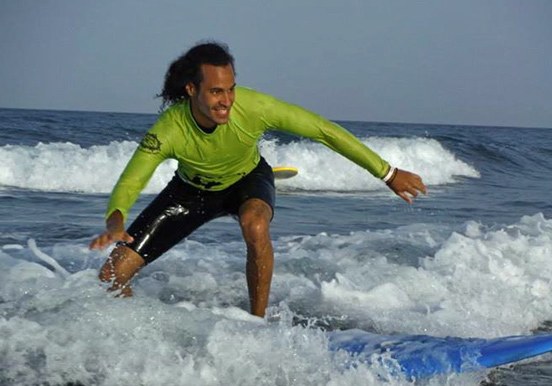 surfing the waves in Maspalomas