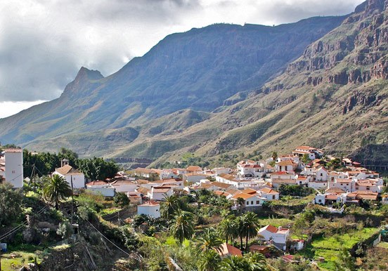 view from helicopter tour of Fataga