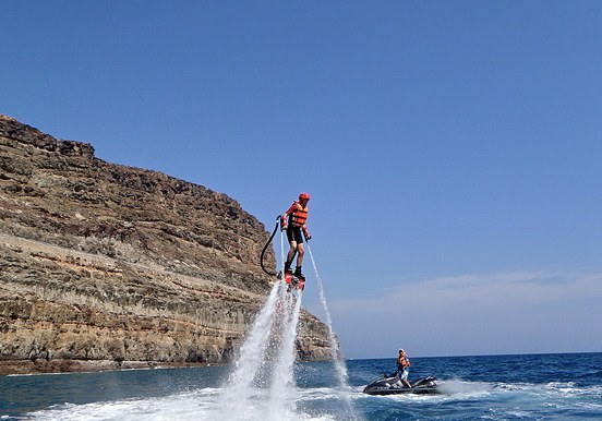flyboarding over water
