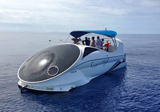 hydrofoil operated and futuristic Fantasy boat