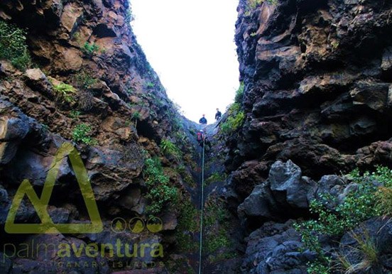 canyoning through the rock formations in La Palma