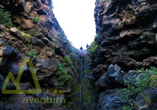 canyoning through the rock formations in La Palma