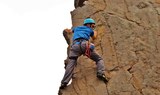 climbing steep rocks in La Palma