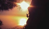 sunset rock climbing in La Palma
