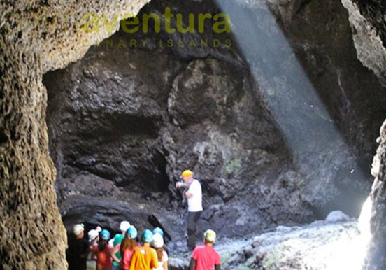 exploring caves in La Palma
