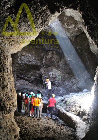 exploring caves in La Palma