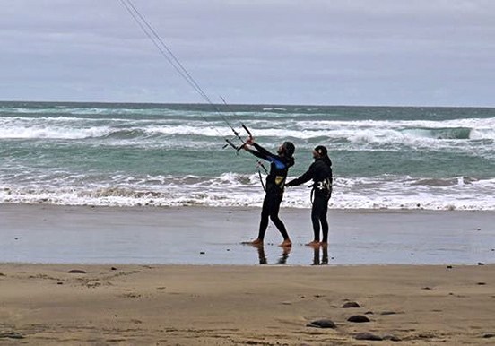 learning kitesurfing in Lanzarote