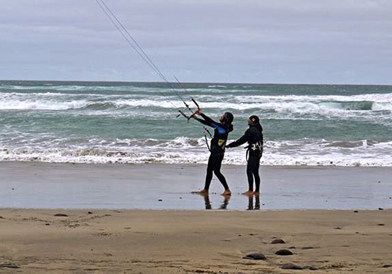 learning kitesurfing in Lanzarote