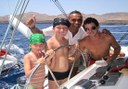 catamaran family sailing in Lanzarote