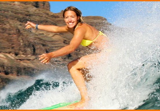 surf the waves in Lanzarote island