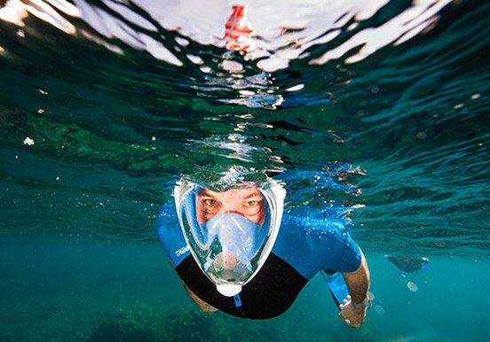 full face mask snorkelling in Lanzarote
