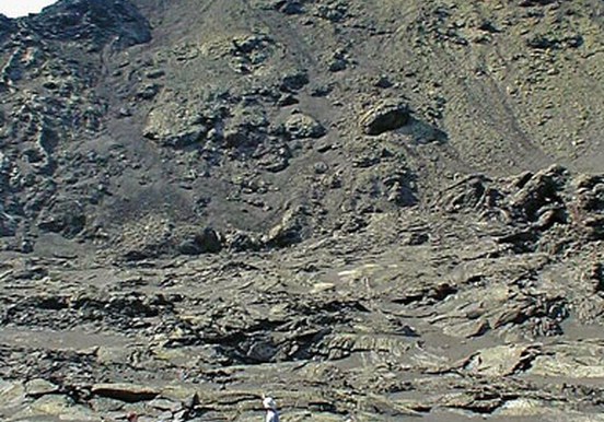 hiking on volcanic moon landscape in Lanzarote
