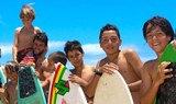 surfing with kids in Lanzarote