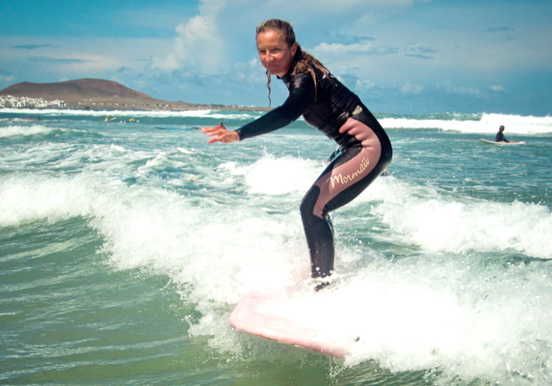 surfing Lanzarote waves