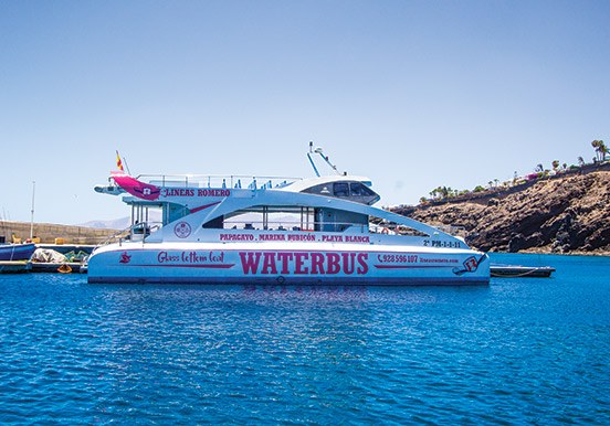 ride our glass bottom waterbus to Papagayo