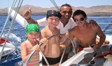 catamaran family sailing in Lanzarote