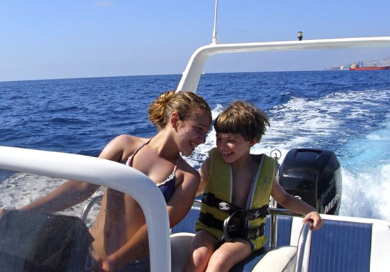 water taxi boat adventure along Tenerife coast