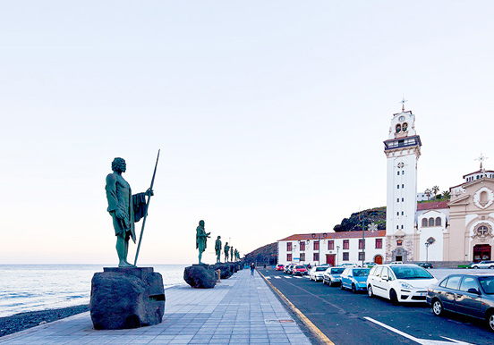 visit the statues of Guanches by the shore