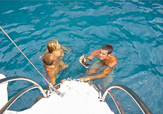 swimming in Tenerife catamaran sail