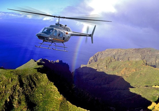 helicopter tour over Los Gigantes