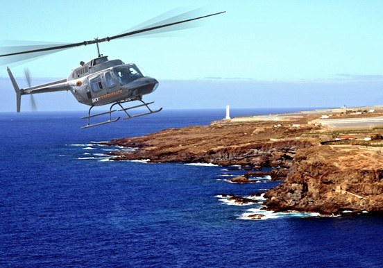 helicopter tour above south Tenerife coast