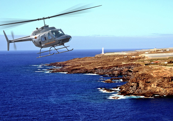 helicopter tour above south Tenerife coast