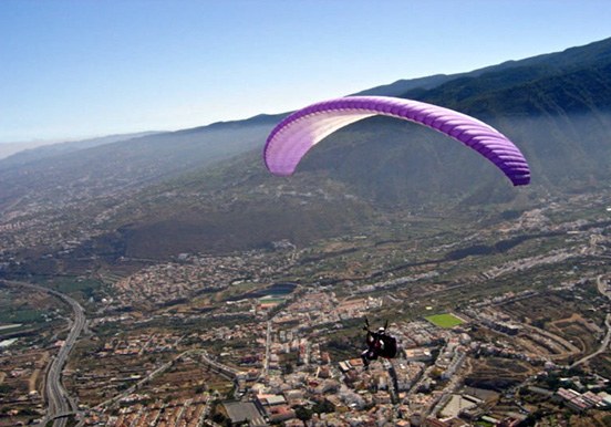 paragliding over Tenerife villages