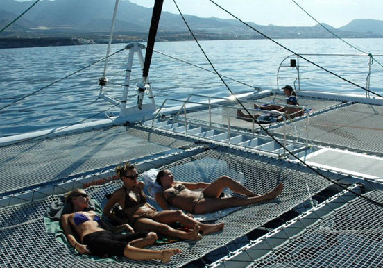flying bridge at Freebird catamaran sailing