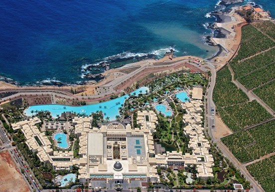 view of Tenerife via helicopter view