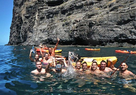 swim and snorkel - kayaking in Los Gigantes