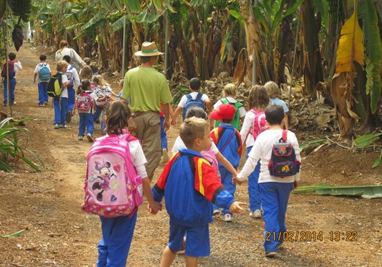 guided tour for children at Finca Las Margaritas