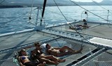 flying bridge at Freebird catamaran sailing