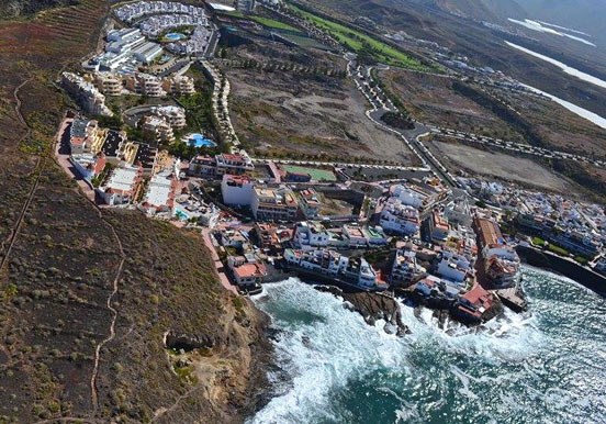 helicopter tour view of south Tenerife coast