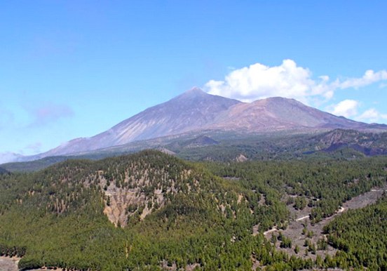 scenic views above Tenerife thru helicopter tour