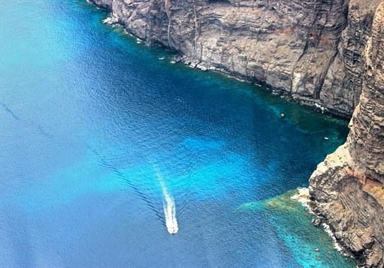 Tenerife coast view from helicopter